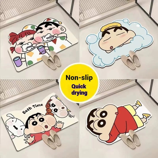 Quick Dry Anime Cartoon Bath Mat - Soft Water Absorption Shower Mat