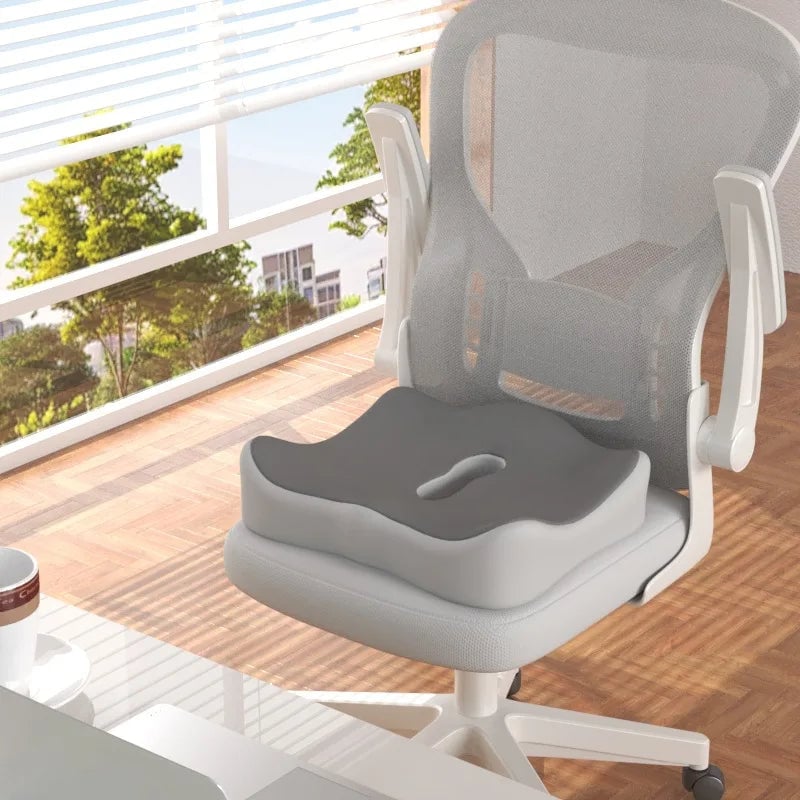 3-Zone Memory Foam Lumbar Support Cushion - Ergonomic Posture Corrector