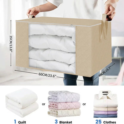 Large Quilt Storage Bag - Clothing Organizer for Bedding & Moving
