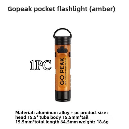 GOPEAK Mini LED Flashlight 5050 Pocket Keychain Clip Emergency Light