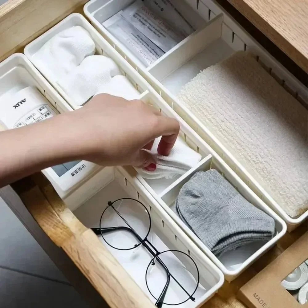 Adjustable Kitchen Drawer Organizer with Divider Cutlery Storage