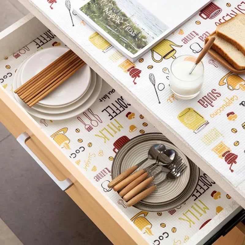Waterproof Printed Cabinet Drawer Liner Mat - Scalable Kitchen Shelf