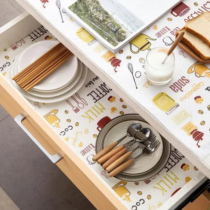 Waterproof Printed Cabinet Drawer Liner Mat - Scalable Kitchen Shelf