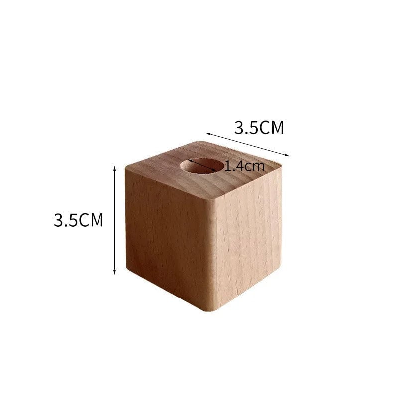 Walnut Wood Square Pen Holder Desk Organizer Pencil Stand Container