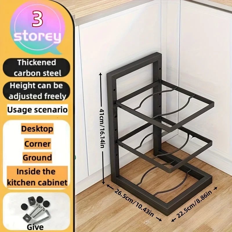 Adjustable Stainless Steel Pot Rack Kitchen Storage Organizer