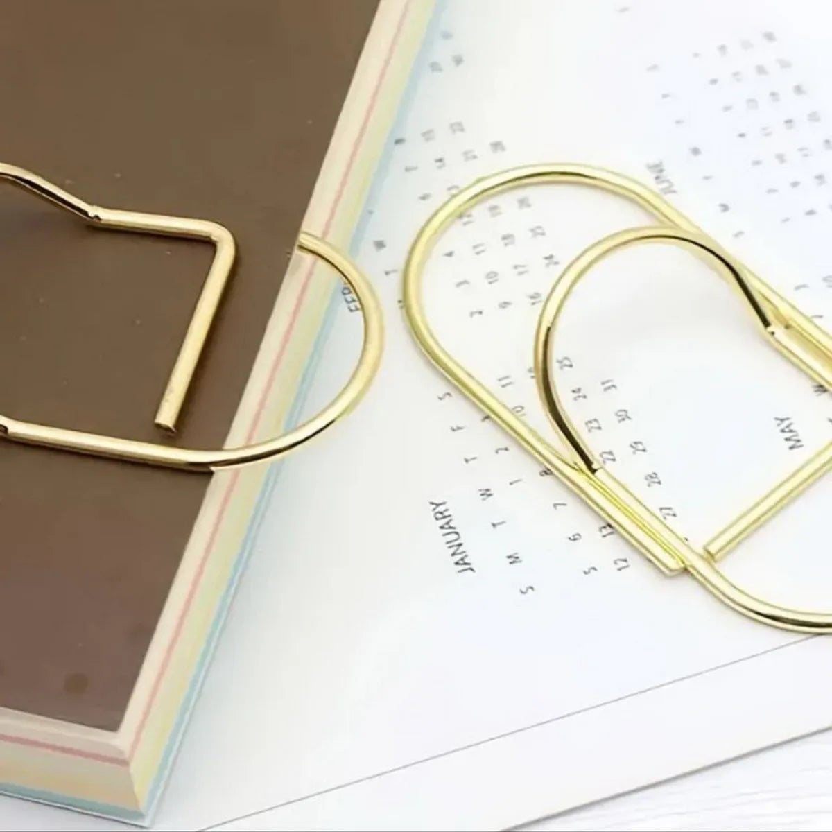 Golden Metal Pen Holder Clip Bookmark - Portable Office School