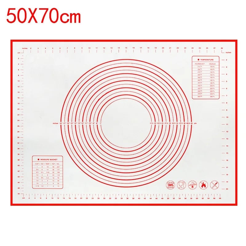 Silicone Non-Stick Baking Mat - Pizza Dough Kneading Pad Kitchen