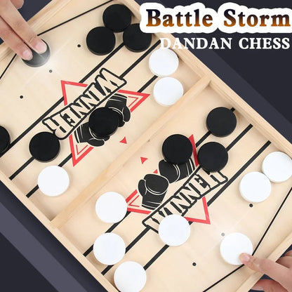 Table Hockey Sling Puck Board Game - Fast-Paced Family Interactive