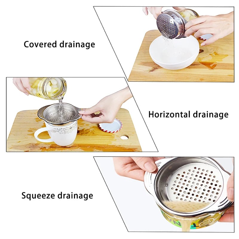 Stainless Steel Universal Can Strainer - Tuna Oil Drainer Colander