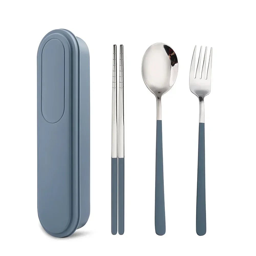 304 Stainless Steel Portable Cutlery Set Fork Spoon Storage Box