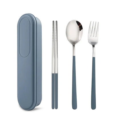 304 Stainless Steel Portable Cutlery Set Fork Spoon Storage Box
