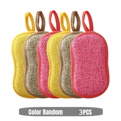 3PCS Magic Cleaning Sponges Multi-Purpose Kitchen Bathroom Scrubber