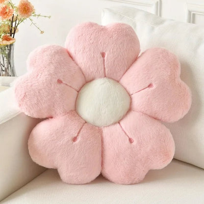 Flower-Shaped Plush Throw Pillow - Soft Cushion for Sofa & Floor