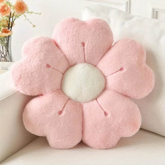 Flower-Shaped Plush Throw Pillow - Soft Cushion for Sofa & Floor