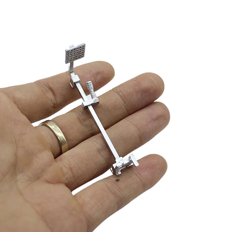 1:12 Scale Dollhouse Bathroom Showerhead & Faucet Miniature Set