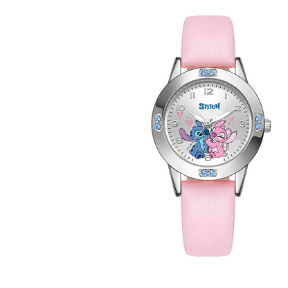 Disney Stitch Diamond Quartz Watch - Leather & Steel Band Women's Gift