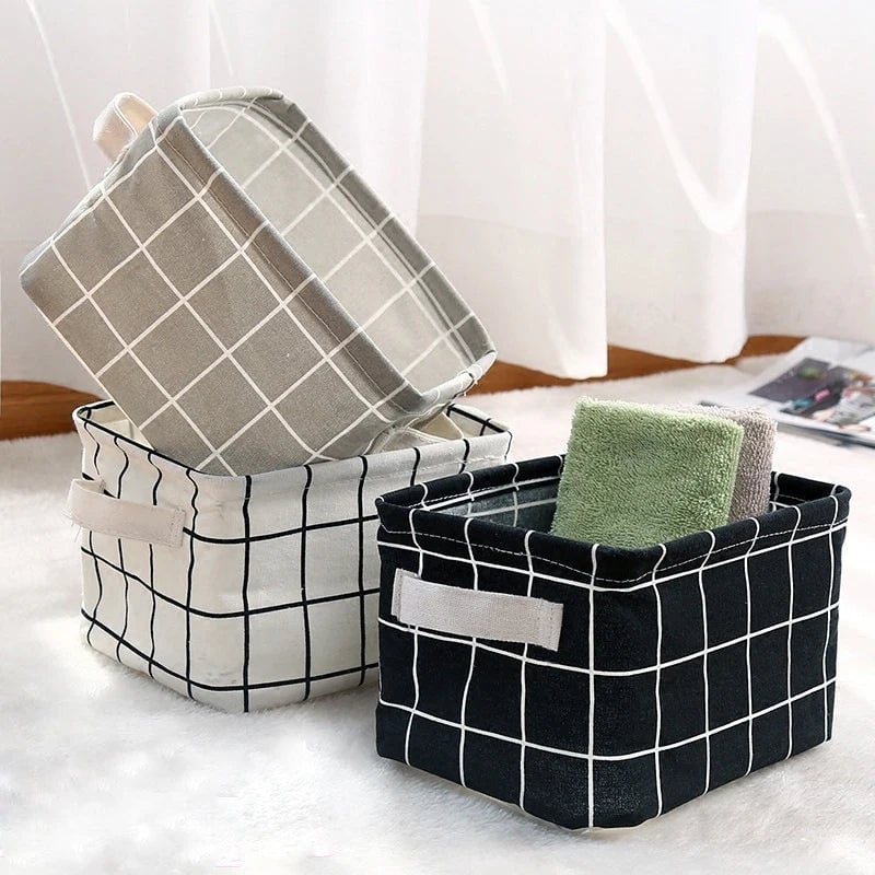 Cotton Hemp Storage Basket - Handheld Organizer for Small Clothing