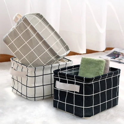 Cotton Hemp Storage Basket - Handheld Organizer for Small Clothing