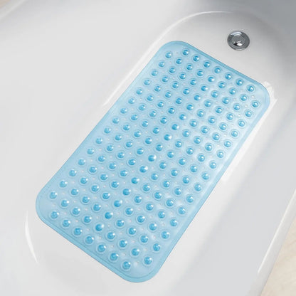 Non-Slip Bathtub Mat 27.6x15in Suction Cups Drain Holes Shower