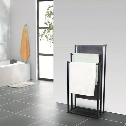 Vertical Metal Towel Rack - Non-Perforated Hanging Rod Bathroom