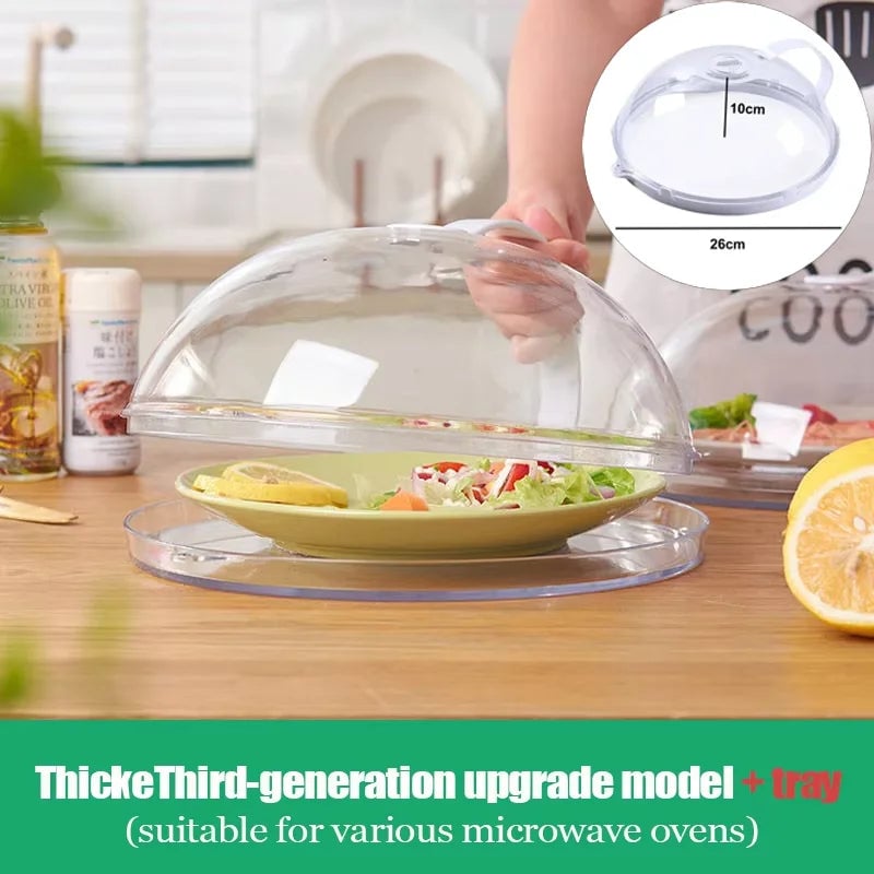 Heat Resistant Transparent Microwave Splash Cover Food Steam Guard