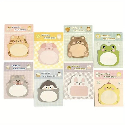 8-Pack Cartoon Animal Shaped Sticky Notes Colorful Creative Office