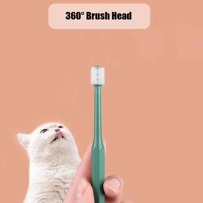 360° Pet Toothbrush for Dogs & Cats - Tartar Removal Dental Care