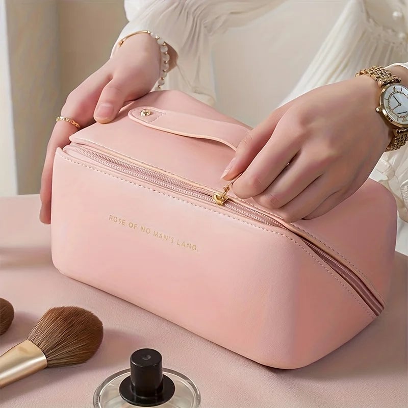 Luxury Travel Makeup Organizer Bag - Zip Cosmetic Toiletry Kit