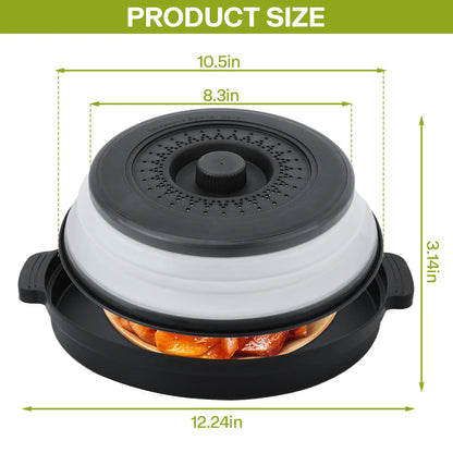Foldable Microwave Splatter Cover & Steaming Colander - Silicone