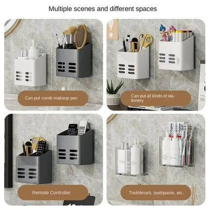 No Drill Wall Mount Bathroom Organizer Shelf Makeup Storage Rack