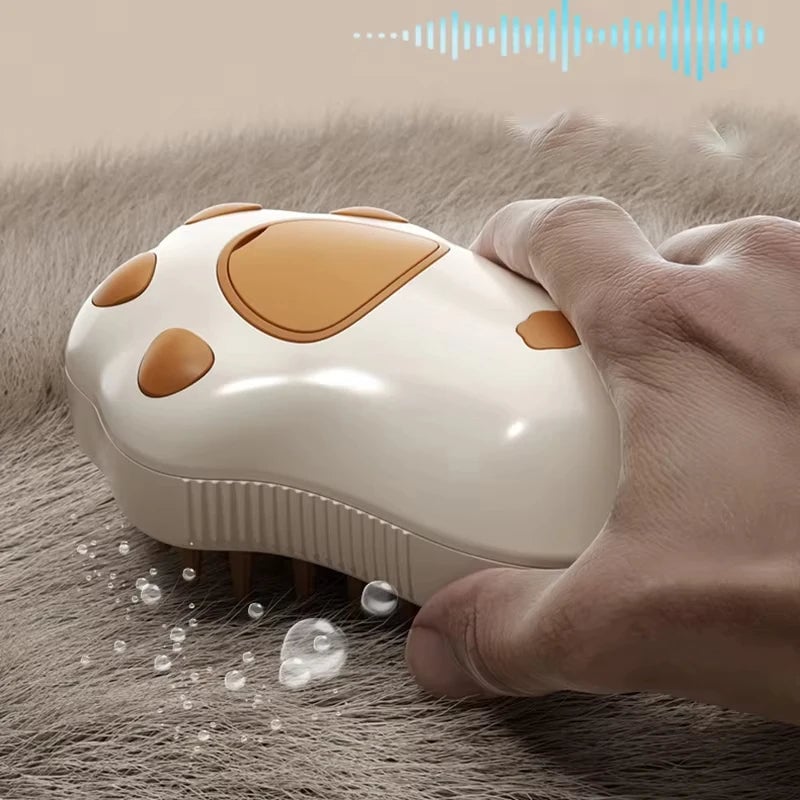3-in-1 Electric Steam Pet Brush - Spray, Massage & Grooming Tool