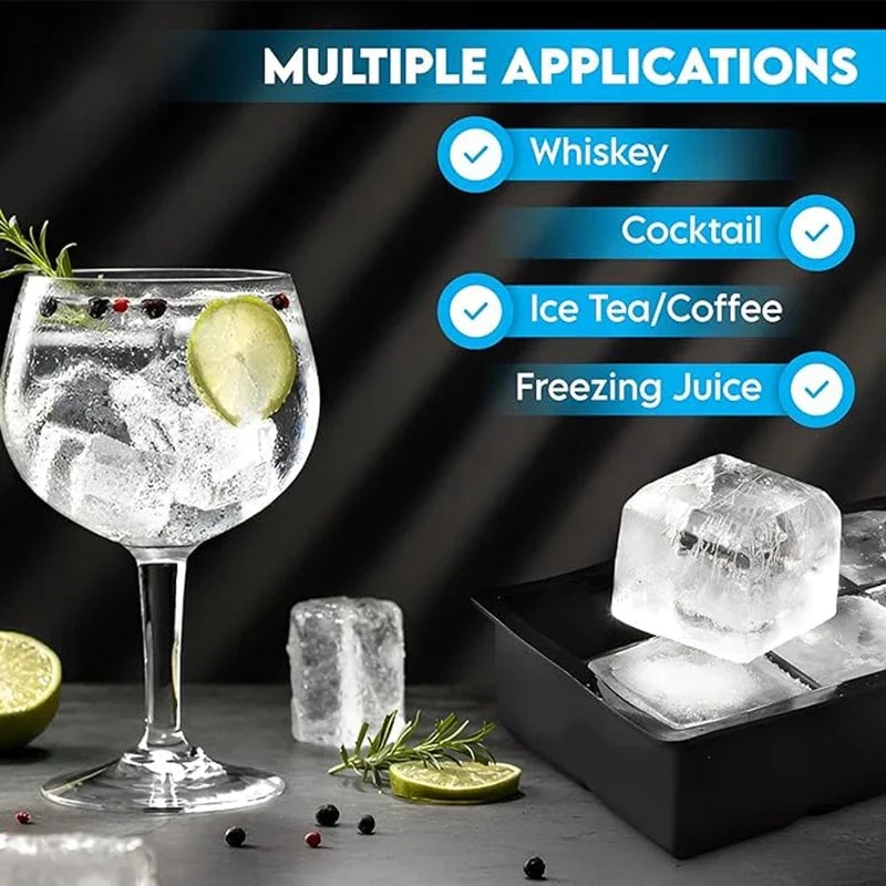 Giant Ice Cube Tray Silicone Mold - 4 6 8 15 160 Grid Food Grade