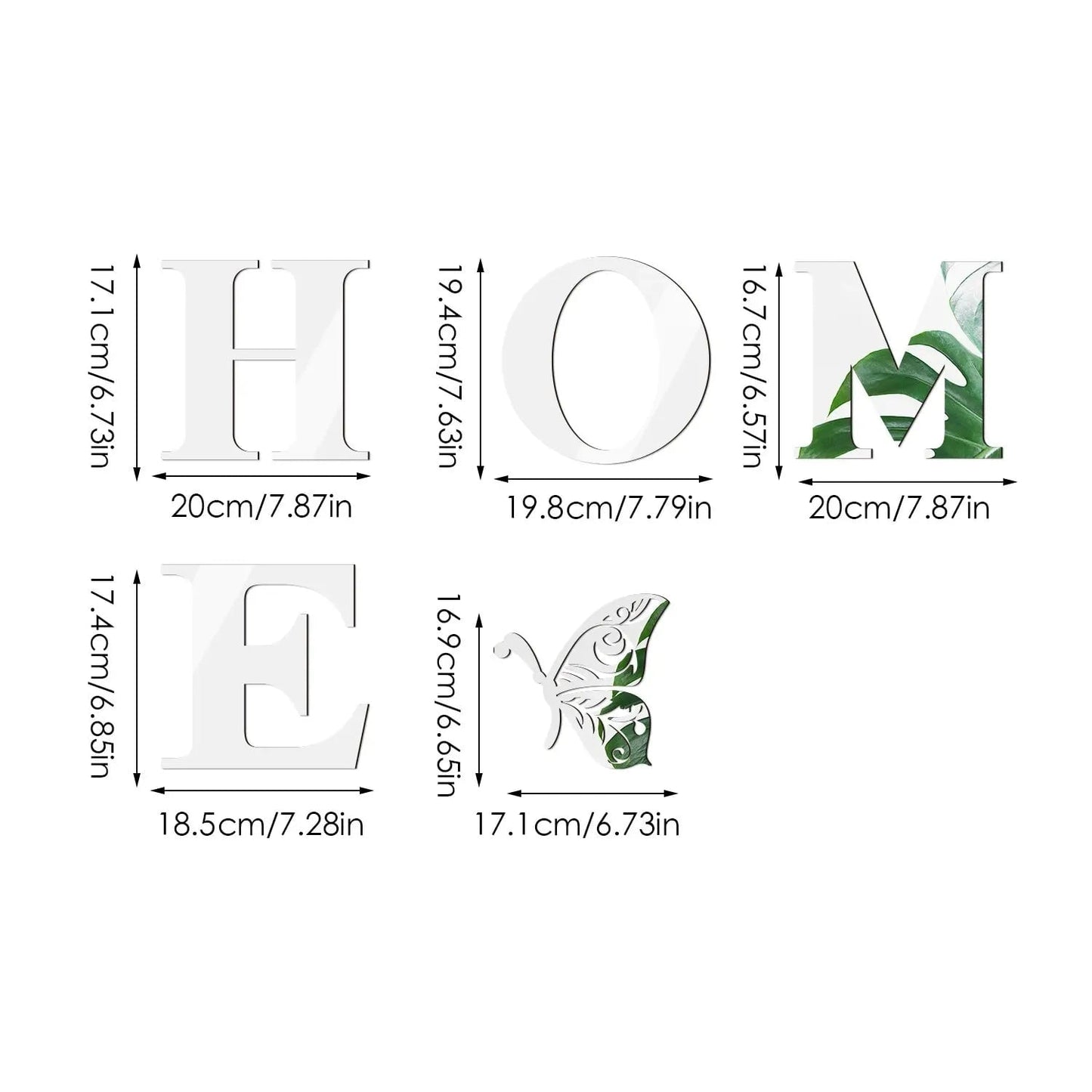 3D Mirror HOME Logo Wall Sticker - Entrance Decoration Decal