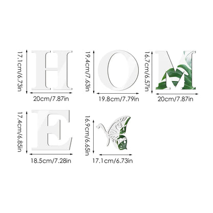 3D Mirror HOME Logo Wall Sticker - Entrance Decoration Decal