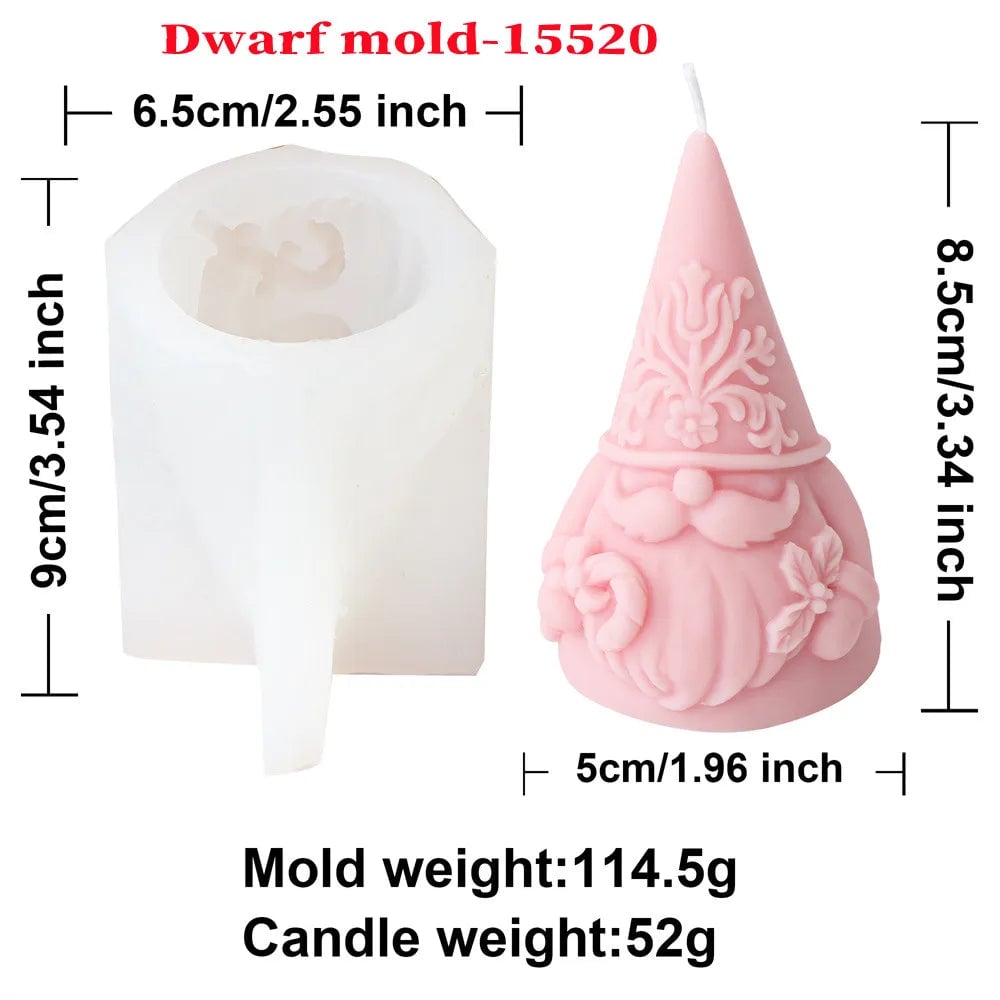 3D Silicone Dwarf Candle Mold - Christmas Plaster Resin Crafting Tool