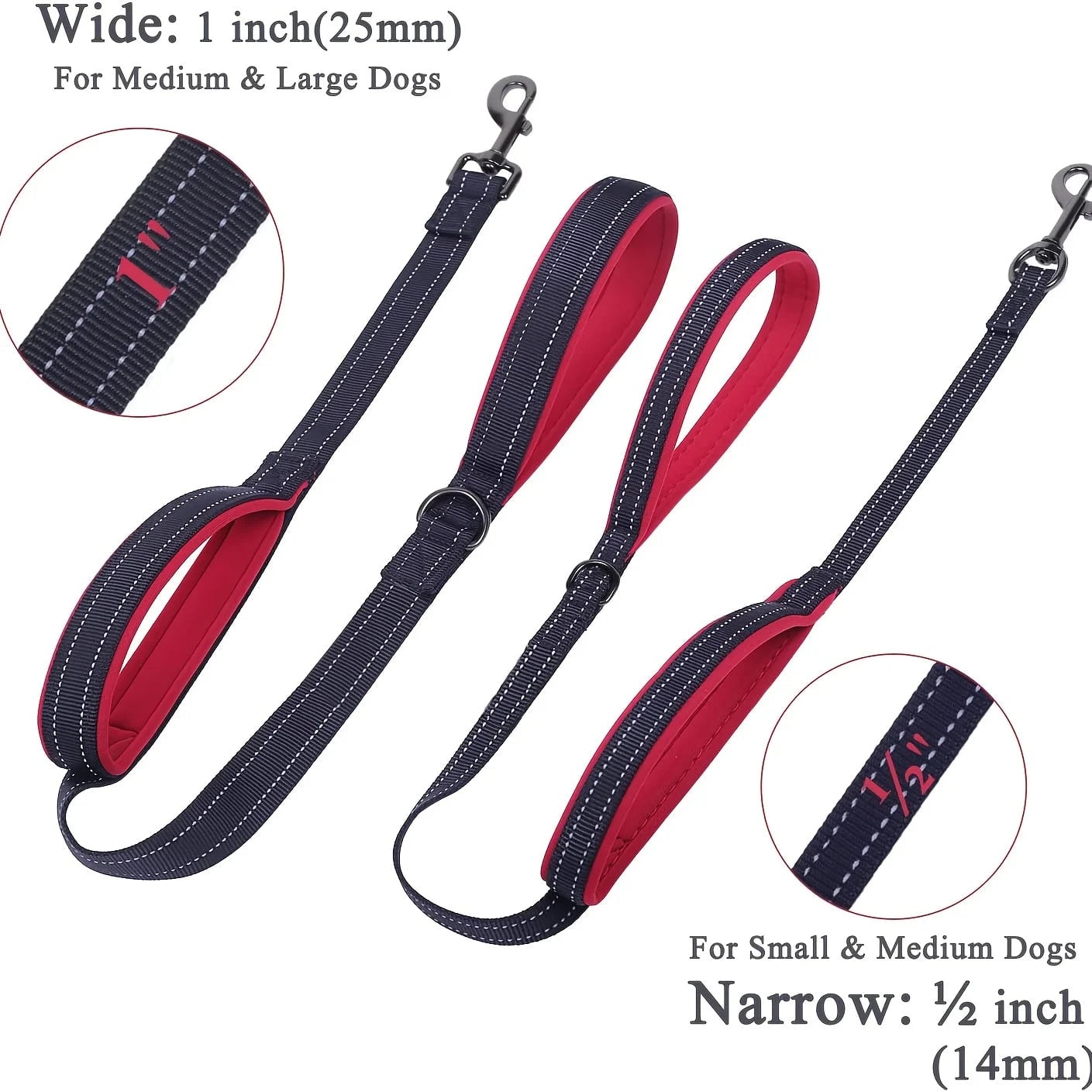 Heavy Duty Double Handle Chain Dog Leash - Training Control Lead