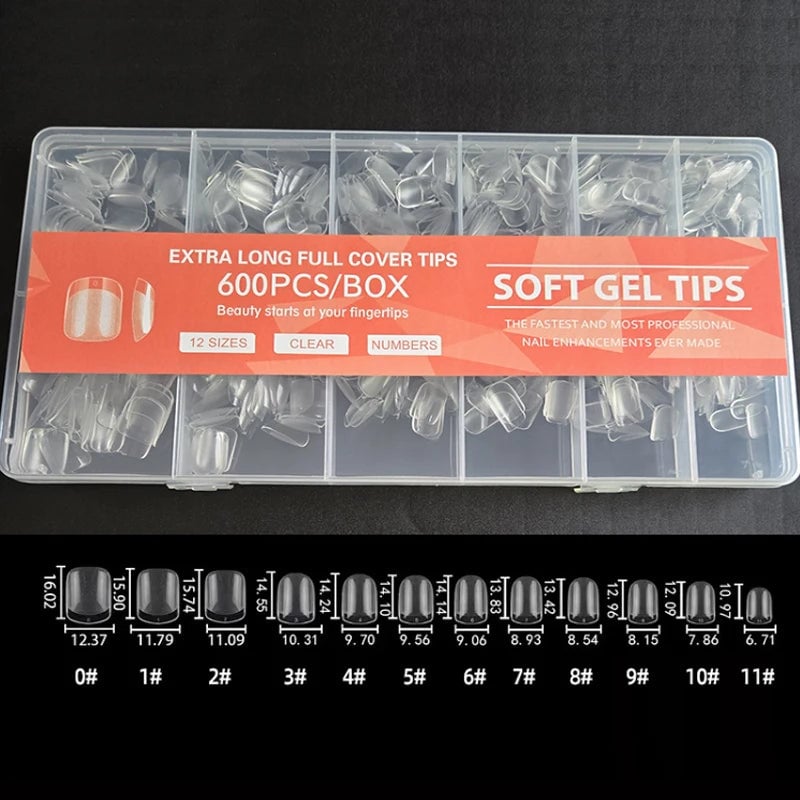 Soft Gel Press On Nails - Square Coffin Almond False Nail Tips