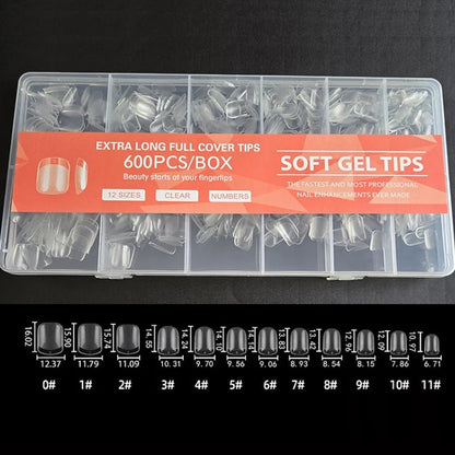Soft Gel Press On Nails - Square Coffin Almond False Nail Tips
