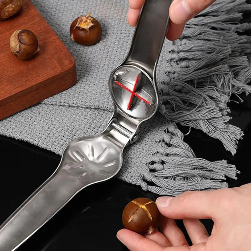 Stainless Steel 2-in-1 Chestnut Walnut Nut Cracker Opener Tool