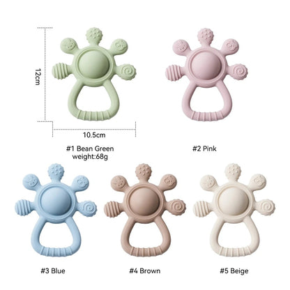 Food Grade Silicone Baby Teether BPA Free Sensory Rattle Toy