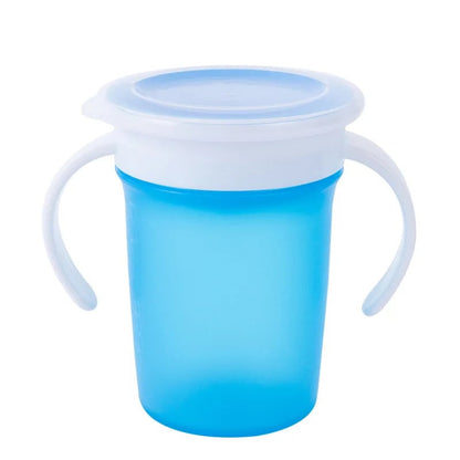 360° Rotated Baby Learning Cup Double Handle Flip Lid Leakproof