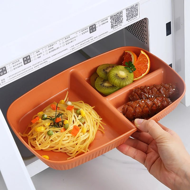 3 Compartment Portion Control Plate Microwave Safe Diet Dinnerware