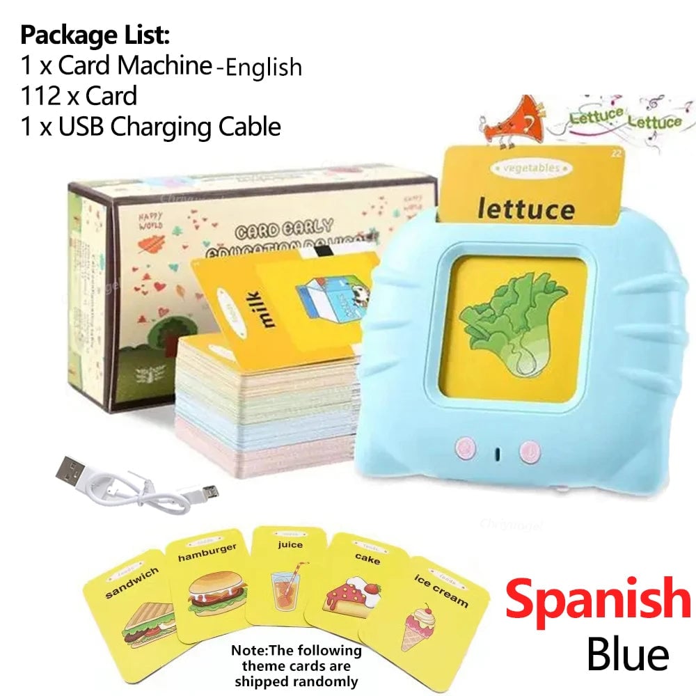 Multilingual Talking Flashcards Machine - English Spanish Italian Arabic