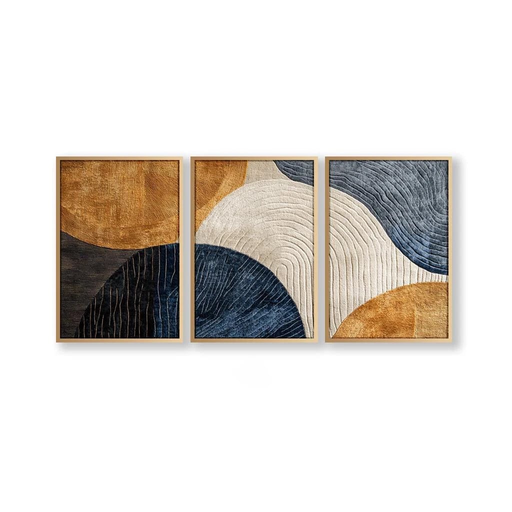 Japandi Triptych Canvas Wall Art Set Nature Abstract Modern Poster