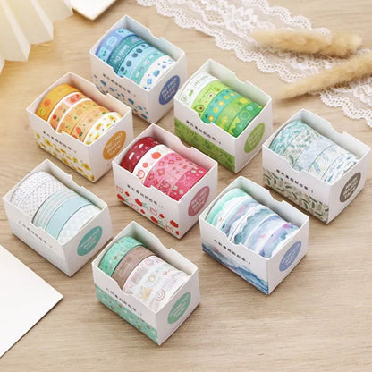 5PC Kawaii Washi Tape Set Japanese Cute Scrapbook Journaling Supplies