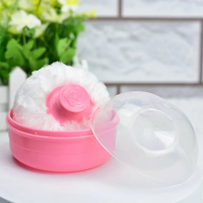 Large Empty Powder Puff Container - Portable Body Powder Storage Box