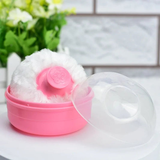 Large Empty Powder Puff Container - Portable Body Powder Storage Box
