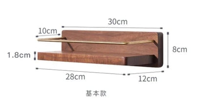 Wall Mounted Wooden Towel Rack Paper Holder Bathroom Storage Shelf