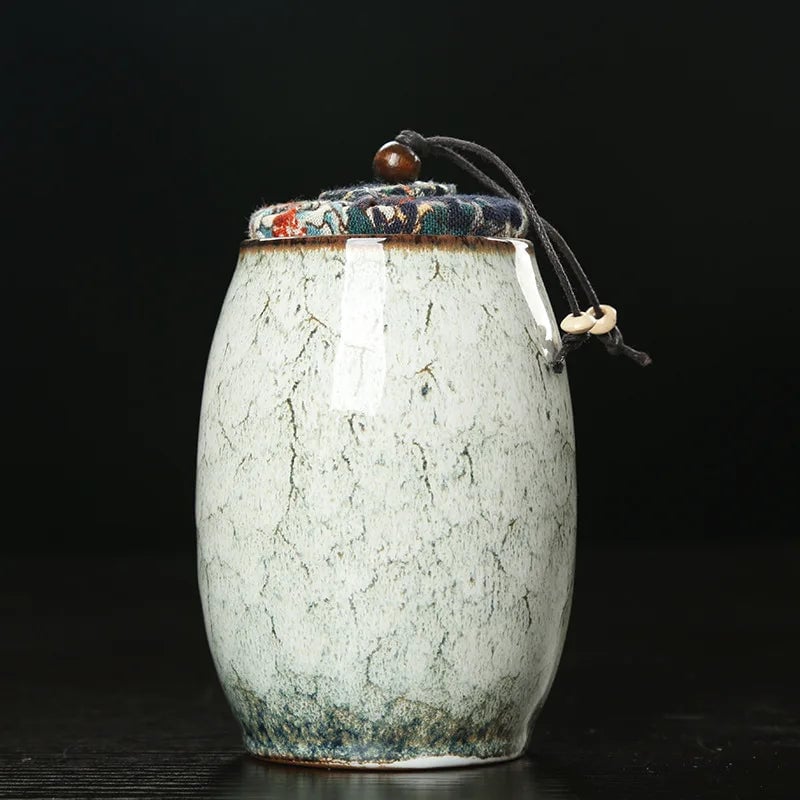 Mini Ceramic Food Storage Jar with Sealed Lid - Tea Caddy Container