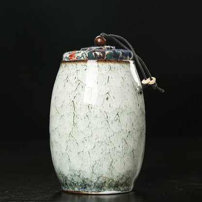 Mini Ceramic Food Storage Jar with Sealed Lid - Tea Caddy Container